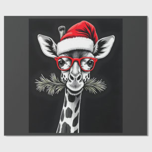 Weihnachtsgiraffe Santa Hut Pyjama-Geschenk Famili Geschenkpapier