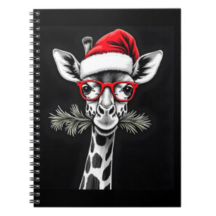 Weihnachtsgiraffe Santa Hut Pyjama-Geschenk Famili Notizblock