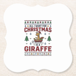 Weihnachtsgiraffe-Schlitten Lustiges Feiertags-T-S Untersetzer