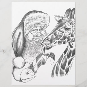 Weihnachtsgiraffe und Weihnachtsmann
