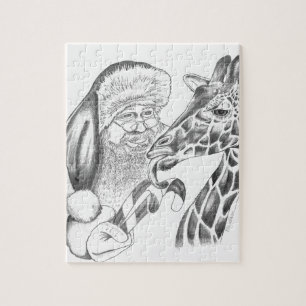 Weihnachtsgiraffe und Weihnachtsmann
