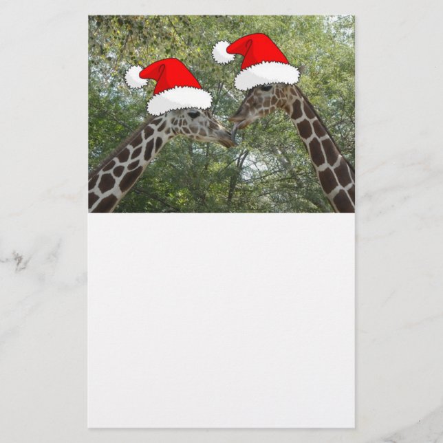 WeihnachtsGiraffen Briefpapier (Vorderseite)