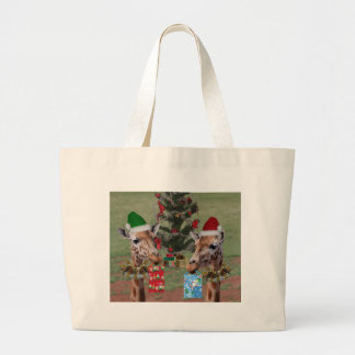 Weihnachtsgiraffen Jumbo Stoffbeutel