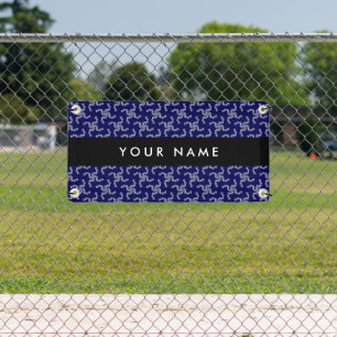 Weihnachtsgirlande, Blau, Ihr Name, Personalisiere Banner