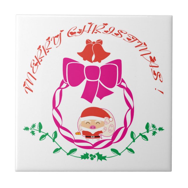 Weihnachtsgirlande Fliese (Vorderseite)