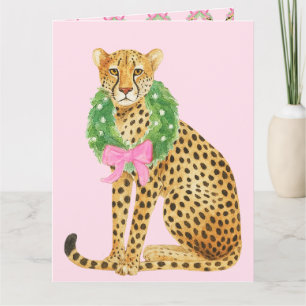 Weihnachtsgirlande Leopard Karte