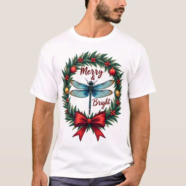 Weihnachtsgirlande Libelle T-Shirt (Vorderseite)