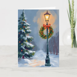Weihnachtsgirlande Lichtmast Baum Feiertagskarte