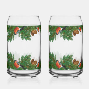 Weihnachtsgirlande mit Zapfen und Vögeln Dosenglas
