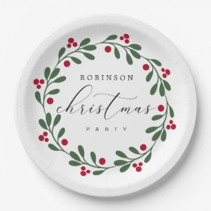 Weihnachtsgirlande personalisiert für Weihnachtsfe Pappteller