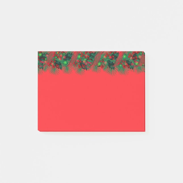 Weihnachtsgirlande Post-it Klebezettel (Vorderseite)