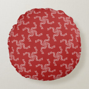 Weihnachtsgirlande Rot, Weihnachtsdekoration, Xmas Rundes Kissen