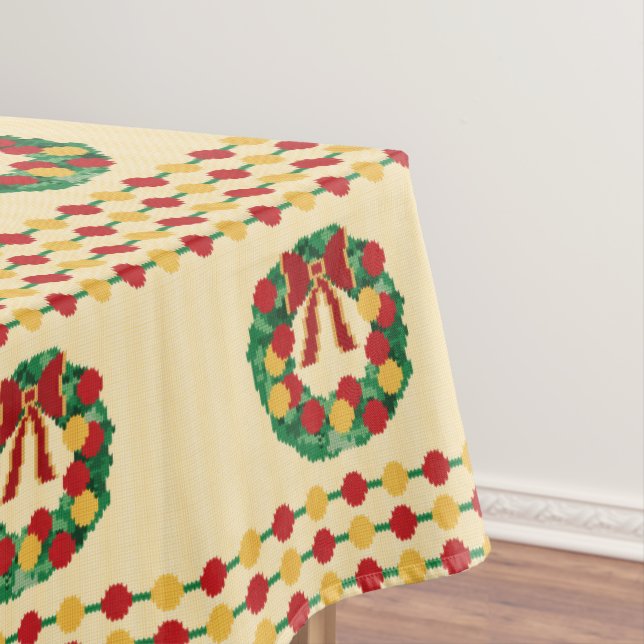 Weihnachtsgirlande Strickmuster Tischdecke (Beispiel)