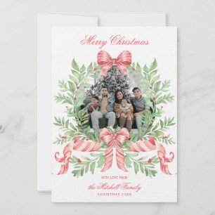 Weihnachtsgirlande Zuckerstangenbogen   Fotokarte Save The Date