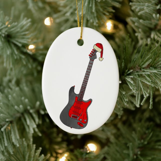 Weihnachtsgitarre Keramik Ornament (Baum)