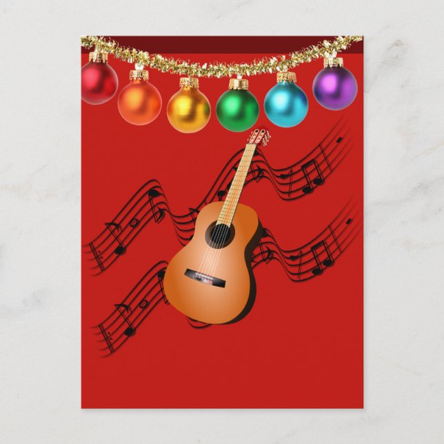 Weihnachtsgitarre Postkarte (Vorderseite)
