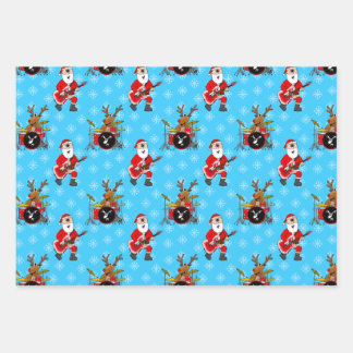Weihnachtsgitarre Rudolf Trommeln Muster Geschenkpapier Set