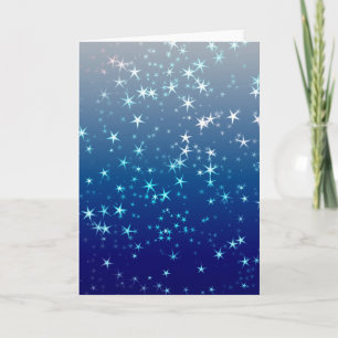 Weihnachtsglanz Sterne Blauer Himmel Karte