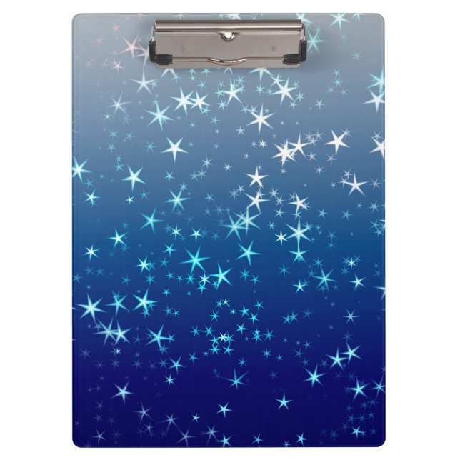 Weihnachtsglanz Sterne Blauer Himmel Klemmbrett (Vorderseite)