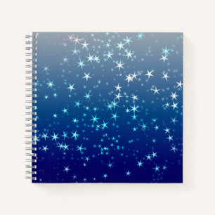 Weihnachtsglanz Sterne Blauer Himmel Notizbuch