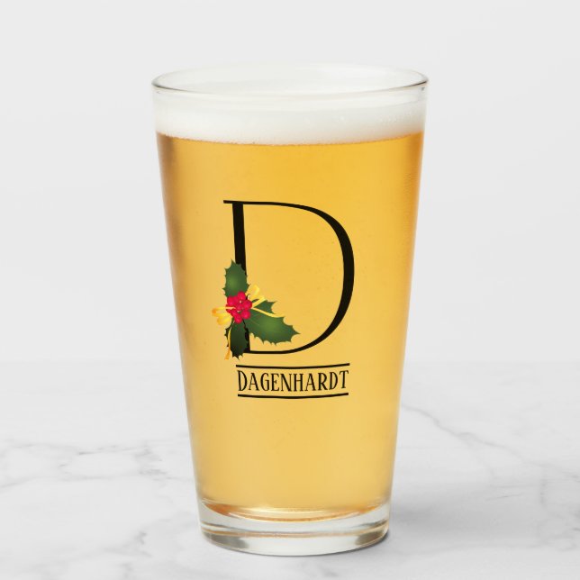Weihnachtsglas D Personalisiertes Bier Glas (Vorne (Gefüllt))