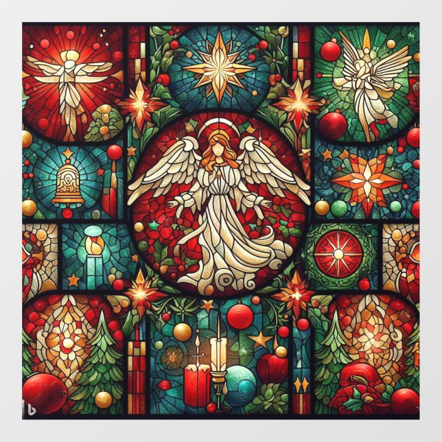 Weihnachtsglas-Fensterverkleidung Fensteraufkleber (Blatt)