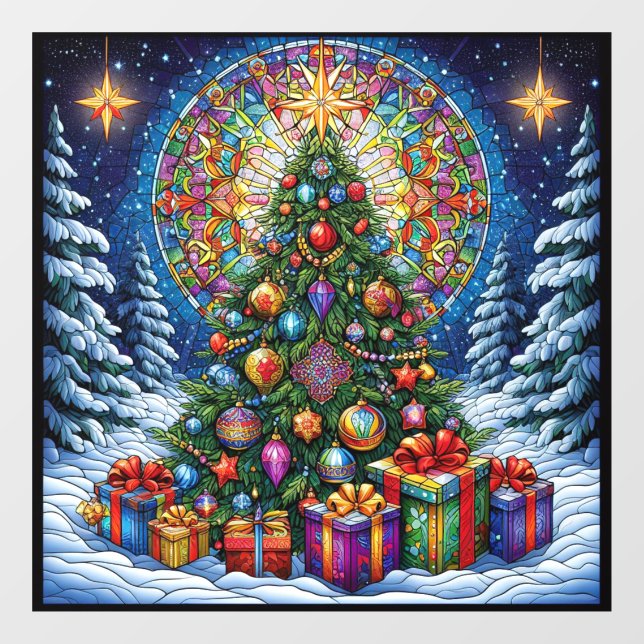 Weihnachtsglas-Fensterverkleidung Fensteraufkleber (Blatt)