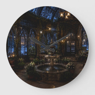 Weihnachtsglas-Hallenbrunnen-Wanduhr Große Wanduhr