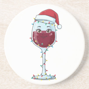 Weihnachtsglas Santa Hut Weihnachtsbeleuchtung Lus Getränkeuntersetzer