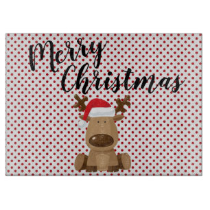 Weihnachtsglas-Schneiderschaft Rentier Polka Dot P Schneidebrett