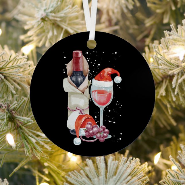 Weihnachtsglas-Weihnachtsmannmütze Ornament Aus Metall (InSitu)