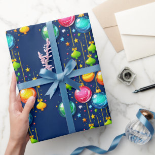 Weihnachtsgläser auf einem dunkelblauen Hintergrun Geschenkpapier