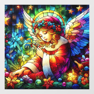 Weihnachtsglasfenster verkleidet fensteraufkleber