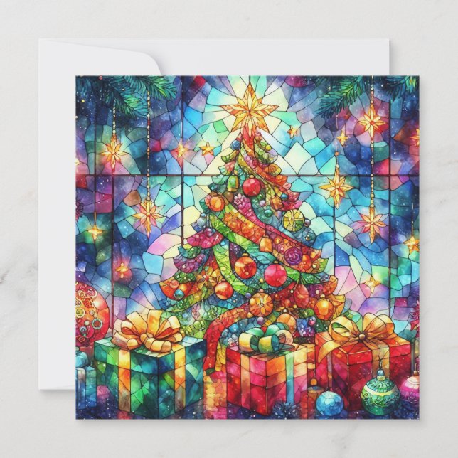 Weihnachtsglasgrün - Grußkarte Feiertagskarte (Vorderseite)