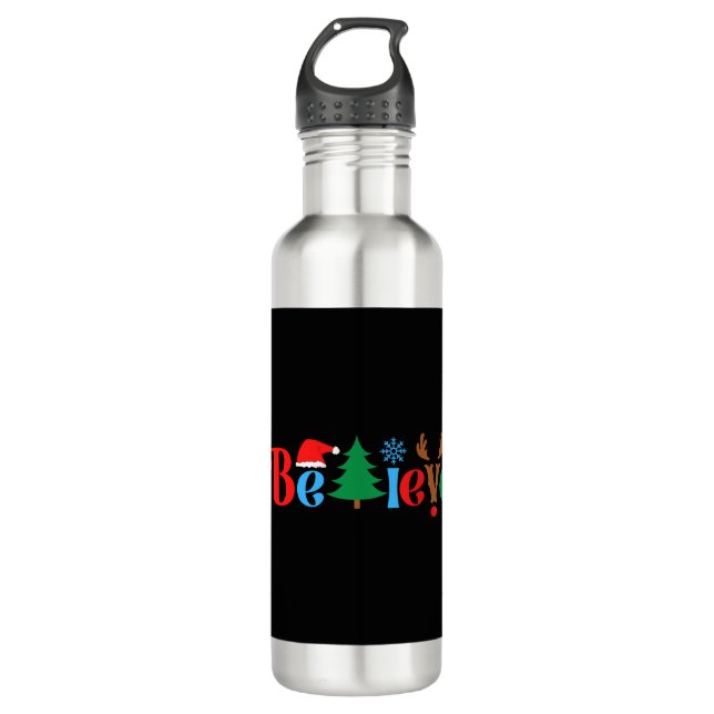 Weihnachtsglaube Edelstahlflasche (Vorderseite)