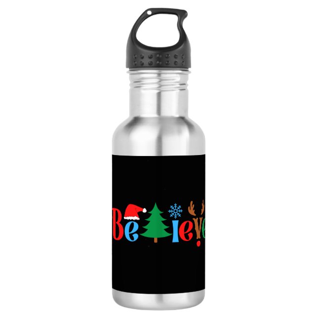 Weihnachtsglaube Edelstahlflasche (Vorderseite)