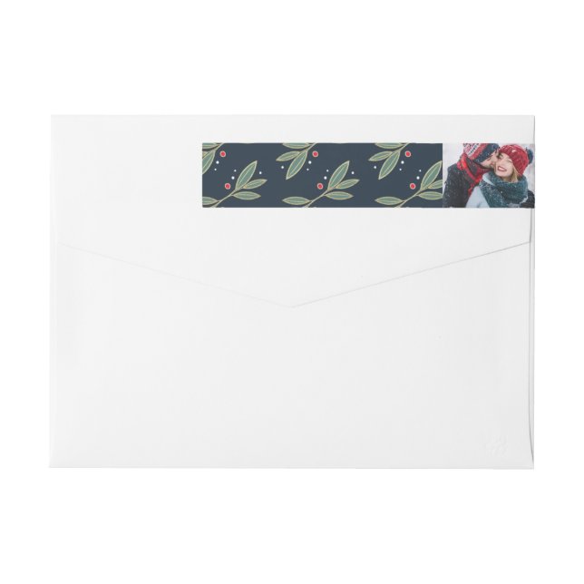 Weihnachtsgllow Wraparound Holiday Address Label (Rückseite)