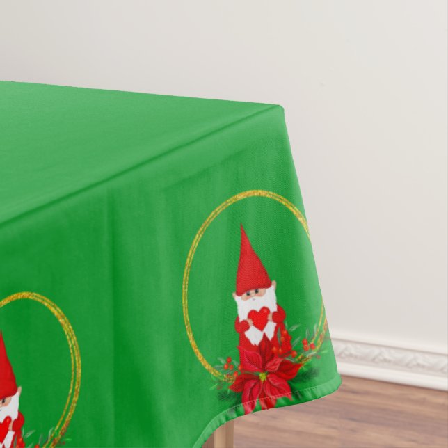 Weihnachtsglocke auf grünem Tischdecken (Beispiel)