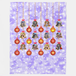Weihnachtsglocke & Ball Ornament 6 Fotos L-Lila V Fleecedecke