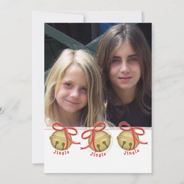Weihnachtsglocke Doppelseitige Fotokarte Feiertagskarte (Vorderseite)