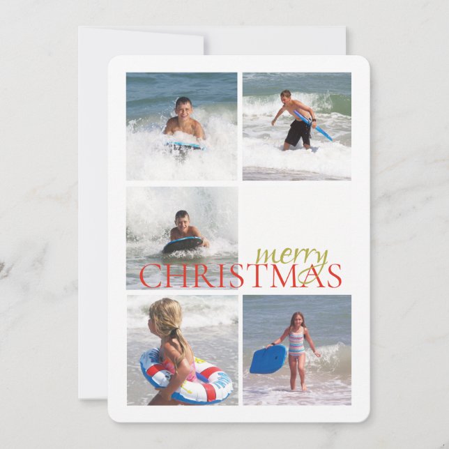Weihnachtsglocke Doppelseitige Fotokarte Feiertagskarte (Vorderseite)