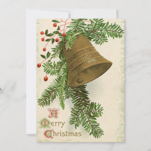 Weihnachtsglocke (Evergreen) - Flachkarte Feiertagskarte