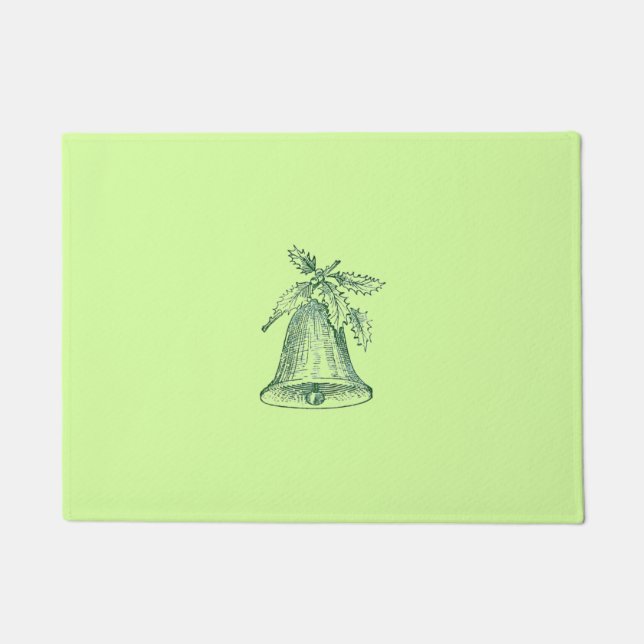 Weihnachtsglocke mit Holly Fußmatte (Vorderseite)