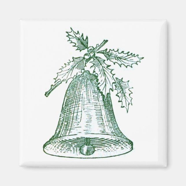 Weihnachtsglocke mit Holly Magnet (Vorne)