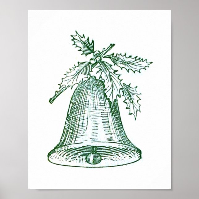 Weihnachtsglocke mit Holly Poster (Vorne)