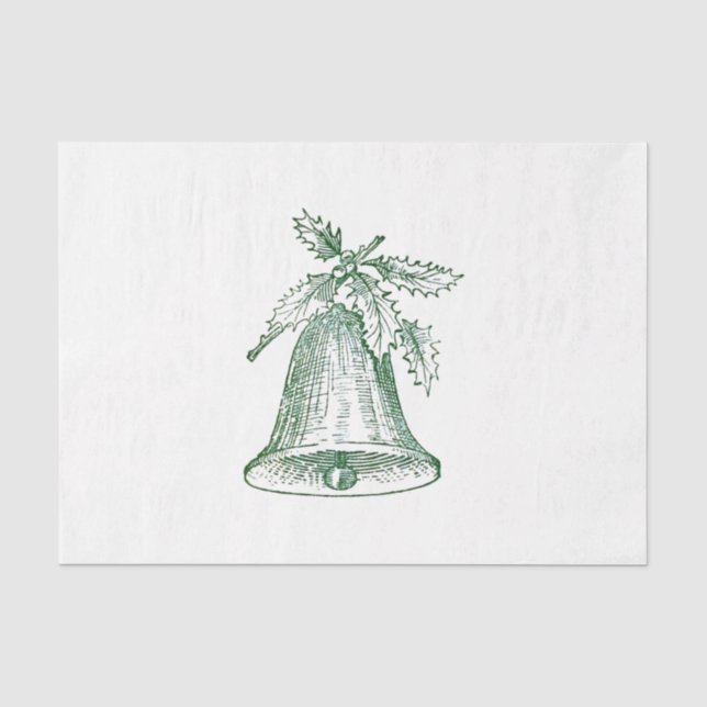 Weihnachtsglocke mit Holly Seidenpapier (Vorderseite)