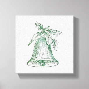 Weihnachtsglocke mit Stechpalme Leinwanddruck