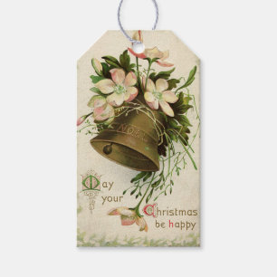 Weihnachtsglocke (Rosa Blüte) Geschenkmarke Geschenkanhänger