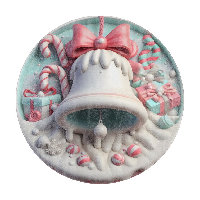 Weihnachtsglocke und Bonbons Schneidebrett (Vorderseite)