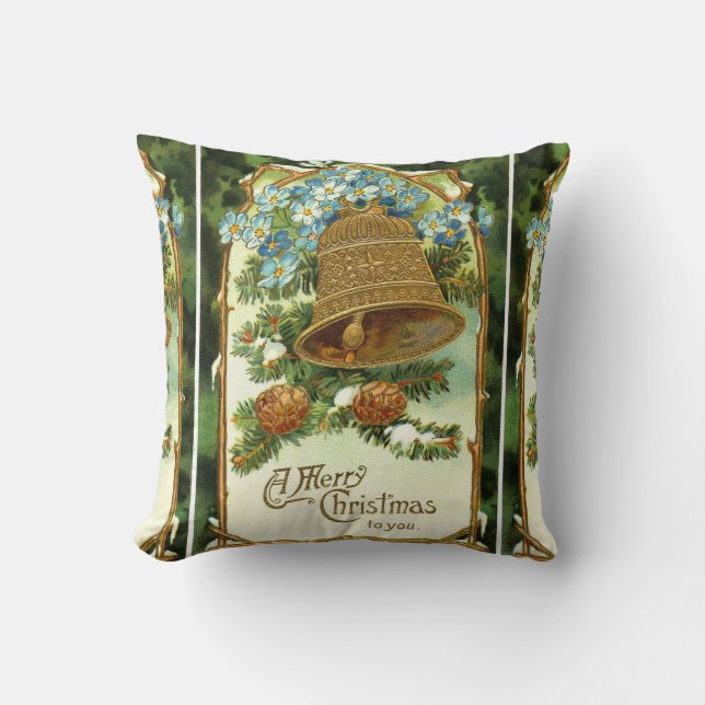Weihnachtsglocke und Pinecones Kissen (Vorderseite)